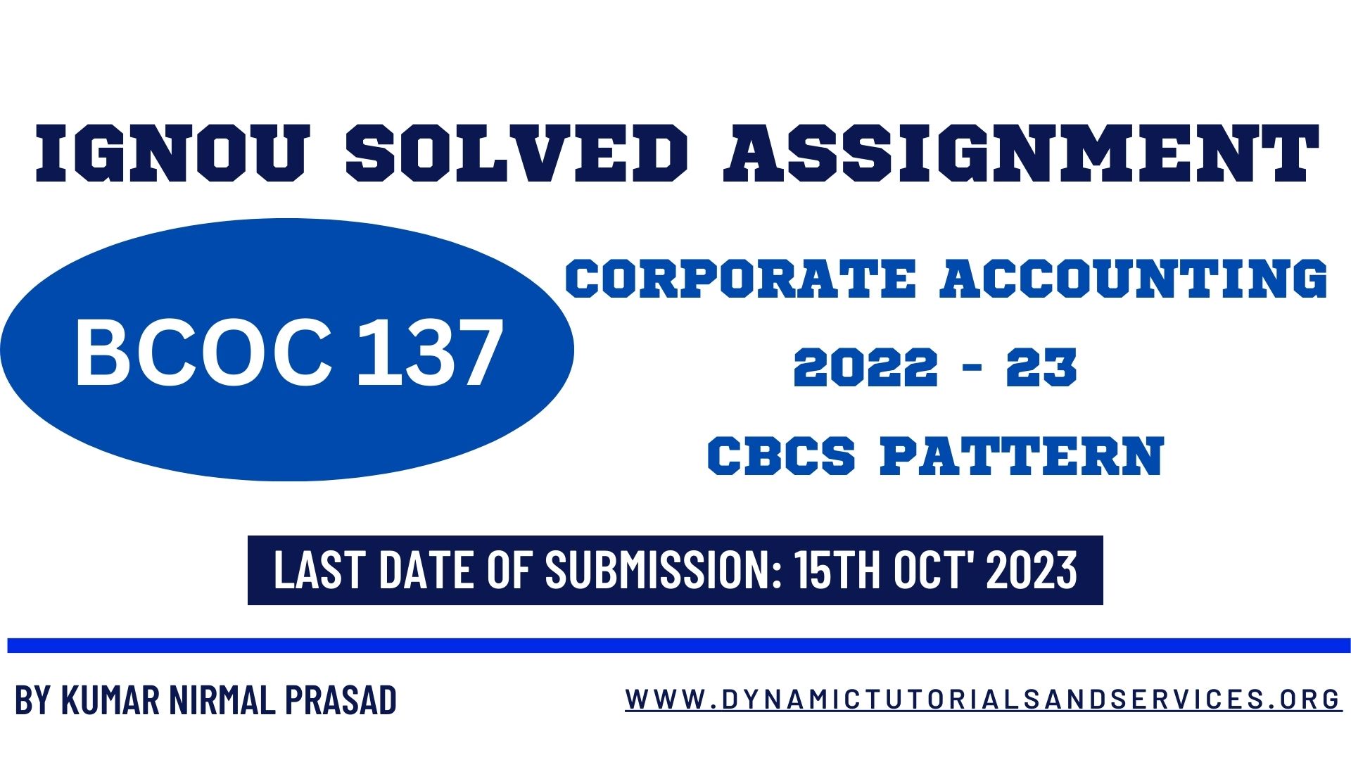 BCOC 137 Corporate Accounting Solved Assignment 2022 - 23